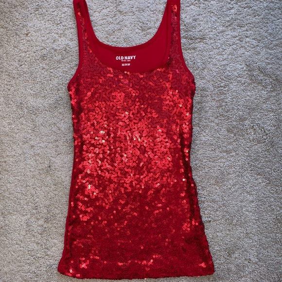 Old Navy Tops - Red Sequin Tank Top